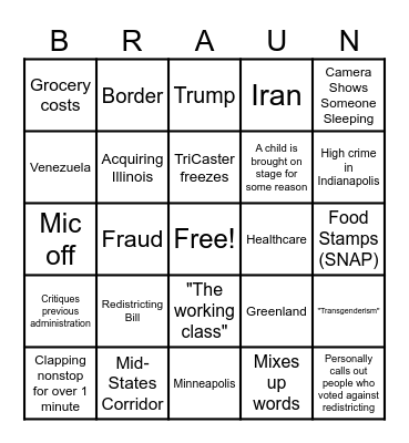 Muhke Bruhn Bingo Card