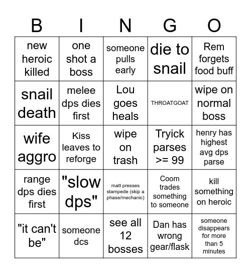 ToT Bingo Card