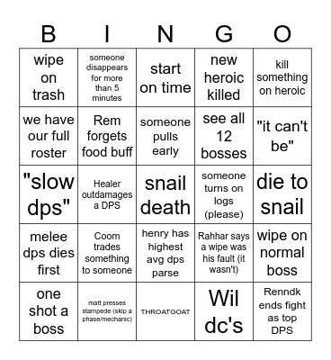 ToT Bingo Card