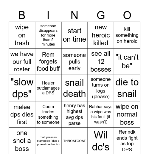 ToT Bingo Card