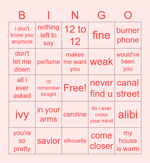 Sombrcord BINGO Card