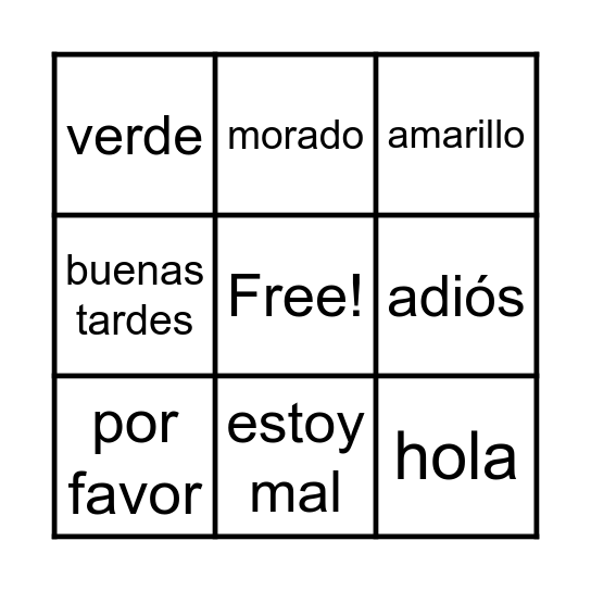 Unit 1 Review Bingo Card