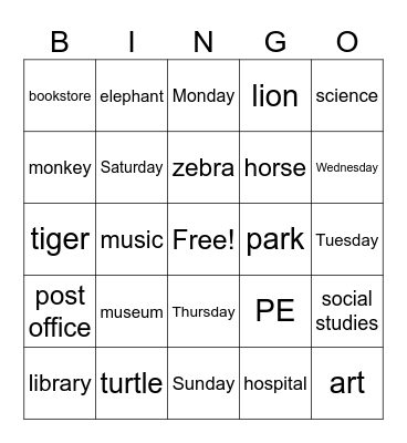 Here We Go 5 Bingo Card