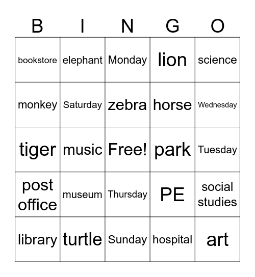 Here We Go 5 Bingo Card