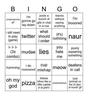 Winter Bingo Card