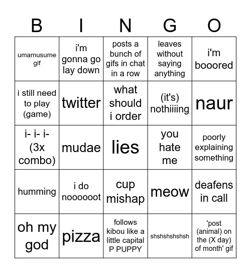 Winter Bingo Card