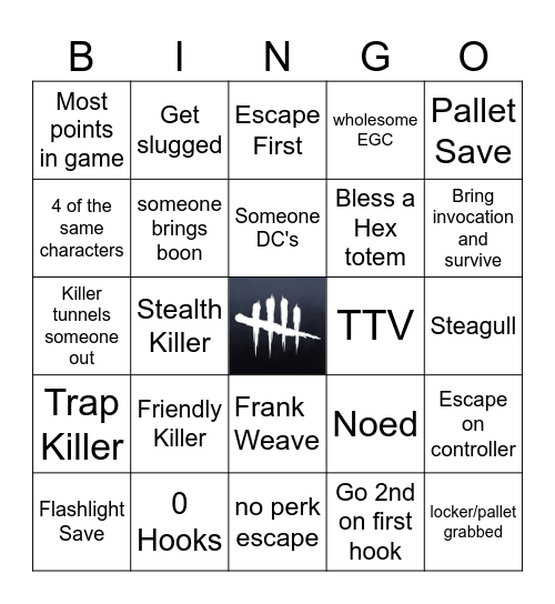 Survivor Bingo Card