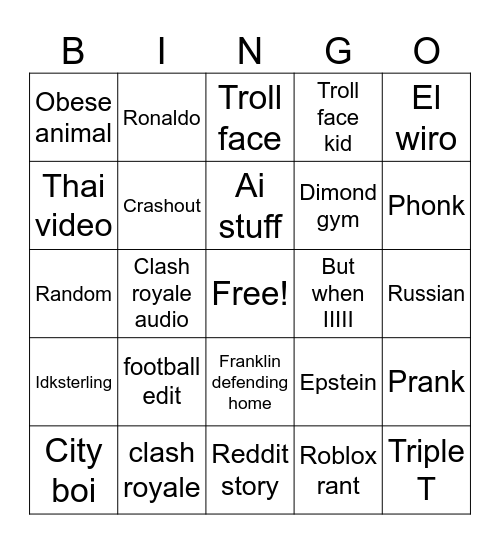 tik tok doom scroll Bingo Card