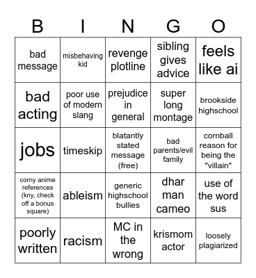 Dhar Mann Bingo Card