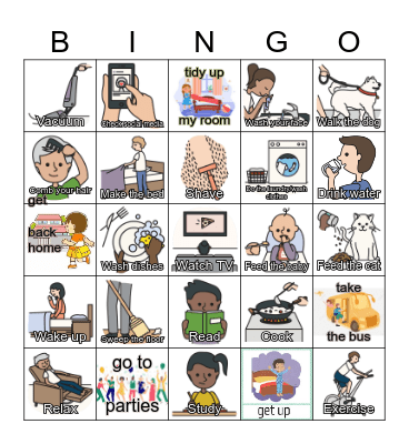 LangGO PRE Daily routine Bingo Card