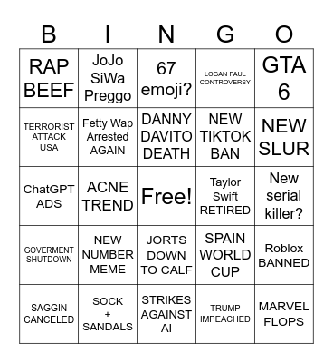 2026 BINGO Card