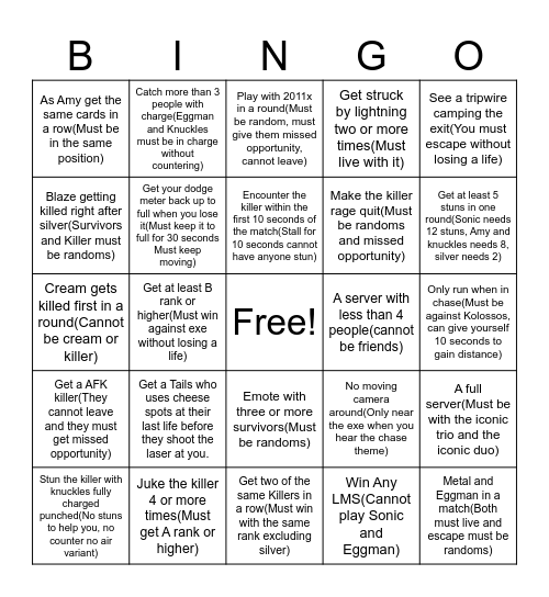 Suffering Bingo Card