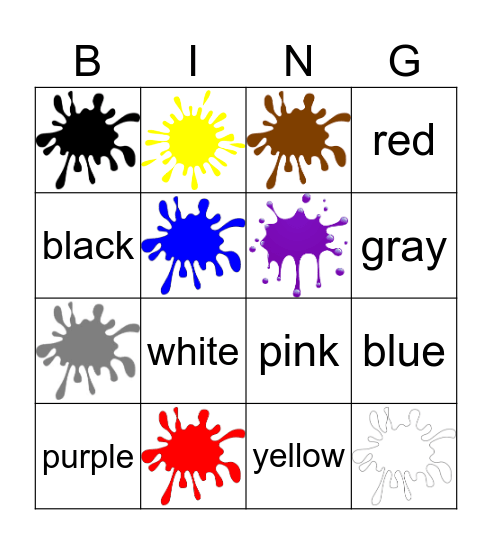 Color Bingo Card