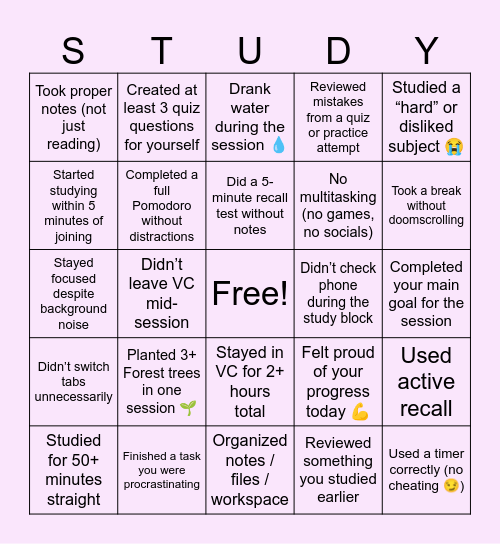 Motivated Strugglers 🌻 Bingo Card