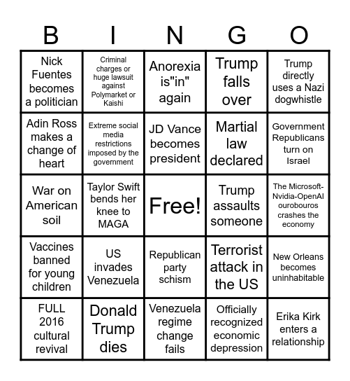 2026 Bingo Card
