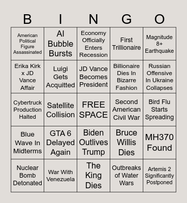 2026 Bingo Card