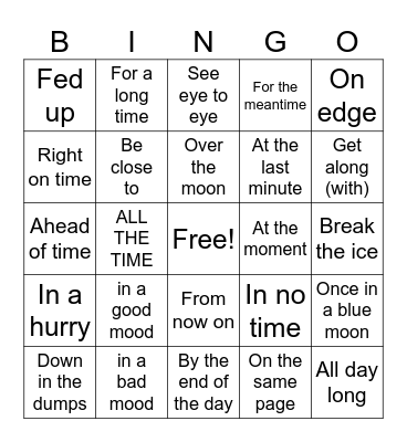 USEFUL EXPRESSIONS Bingo Card