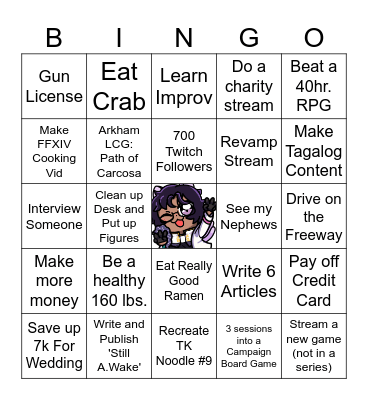 2026 Goals Bingo Card