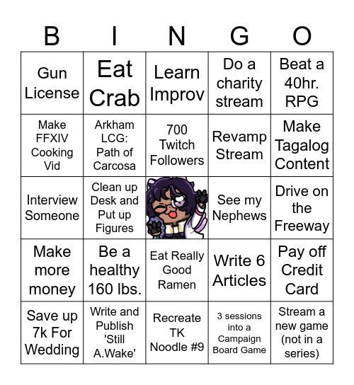2026 Goals Bingo Card