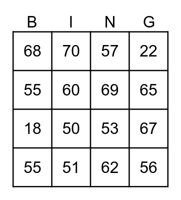 FOR THE CLASS TIME Bingo Card