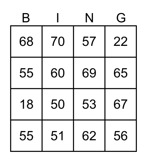 FOR THE CLASS TIME Bingo Card