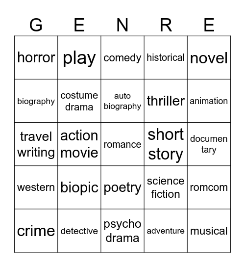 FILM Bingo Card
