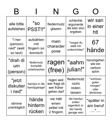 ALTENSTRAßER BINGO Card