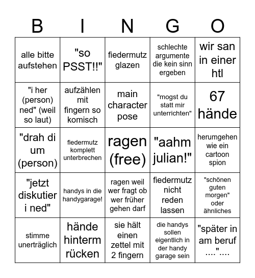 ALTENSTRAßER BINGO Card