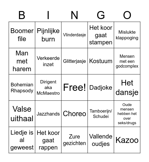 Korendagen Bingo Card