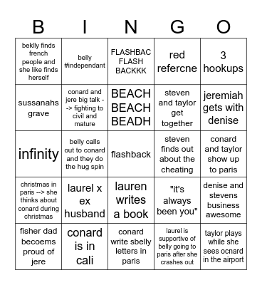 PARIS tsitp Bingo Card