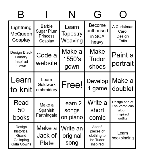 2026 Bingo Card