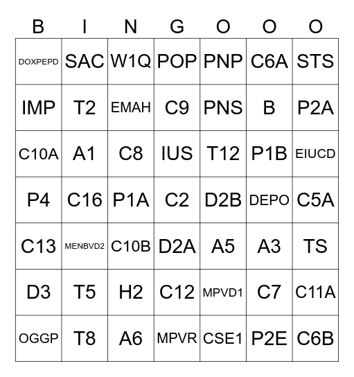LILIE CODING BINGO Card
