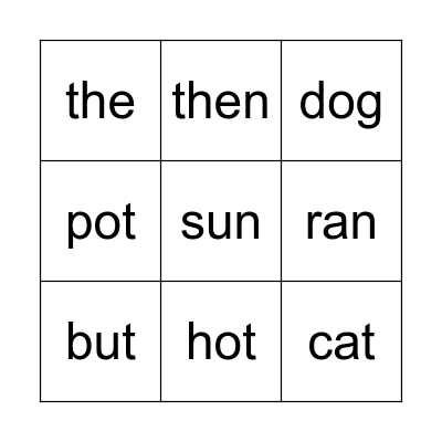 A cat in a pot Bingo Card
