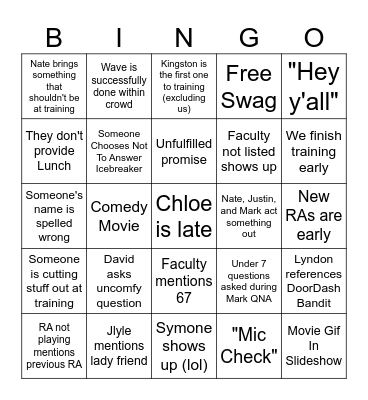 Spring Training 2026 Bingo (Dallas) Bingo Card
