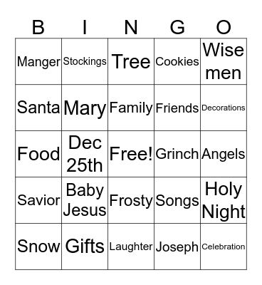 Christmas Bingo Card