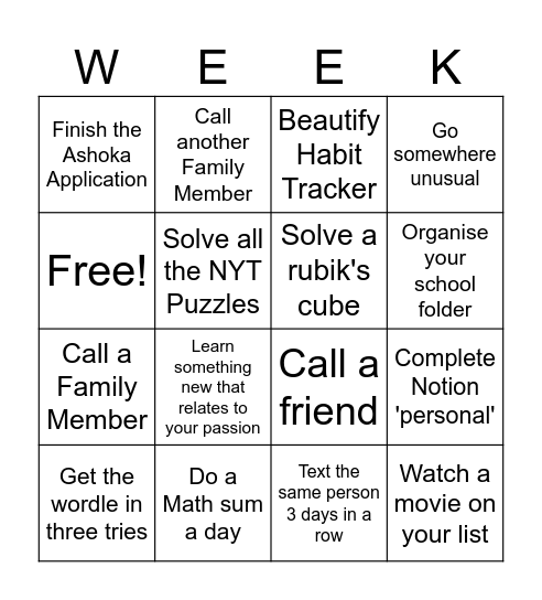 Bingo Card