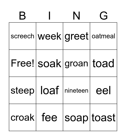 ee/oa BING! Bingo Card
