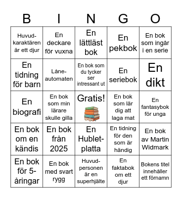Bingo i Skibban Bingo Card