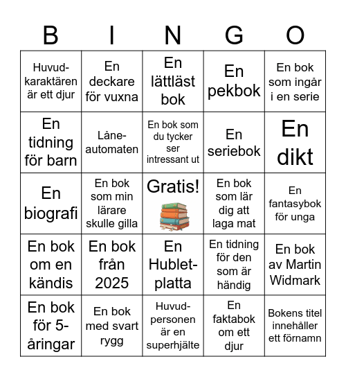Bingo i Skibban Bingo Card