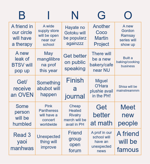 BINGO NI ABUBOTZ Bingo Card