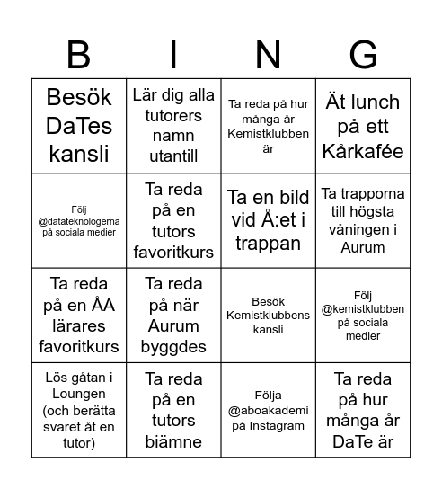 DI-Dagen 2026 Bingo Card