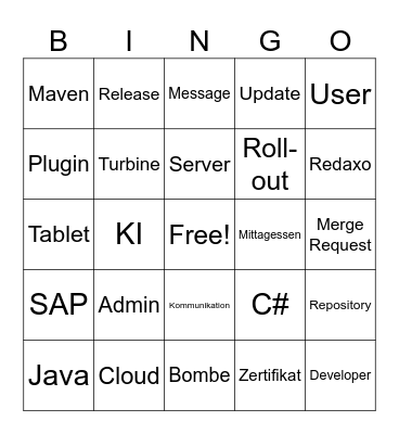 MIS Bingo Card