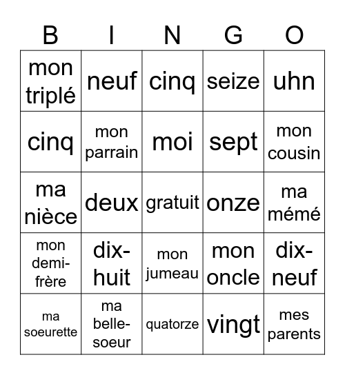 Sarah Himi Bingo Card