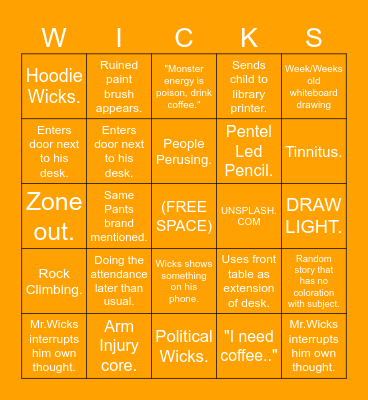 WICKS BINGO Card