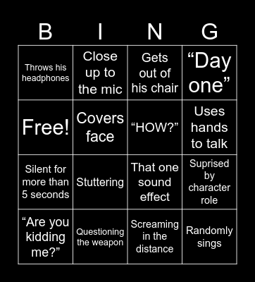 Erebus reaction bingo Card