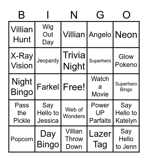 Activity Professional Week 26th-30th Bingo Card