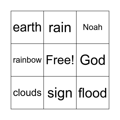 Genesis 9:11-13 Bingo Card