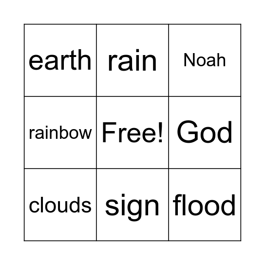 Genesis 9:11-13 Bingo Card