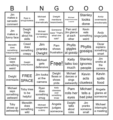 The Office Bingo Card