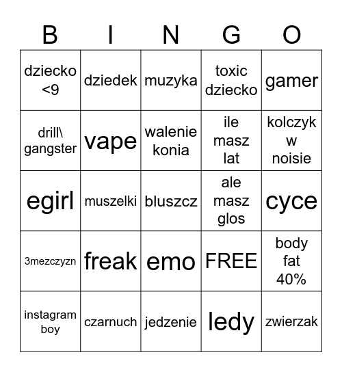 Ome bingo Card